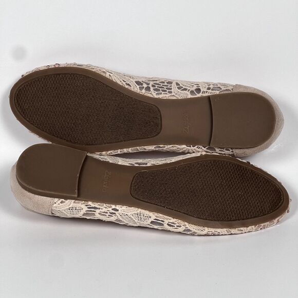 Zigi Soho Sz 6 Embellished Lace Ballet Flats Hypnotize Cream - Picture 8 of 8